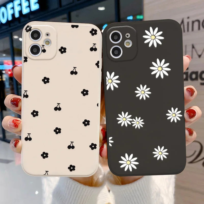 Black Flower Phone Case