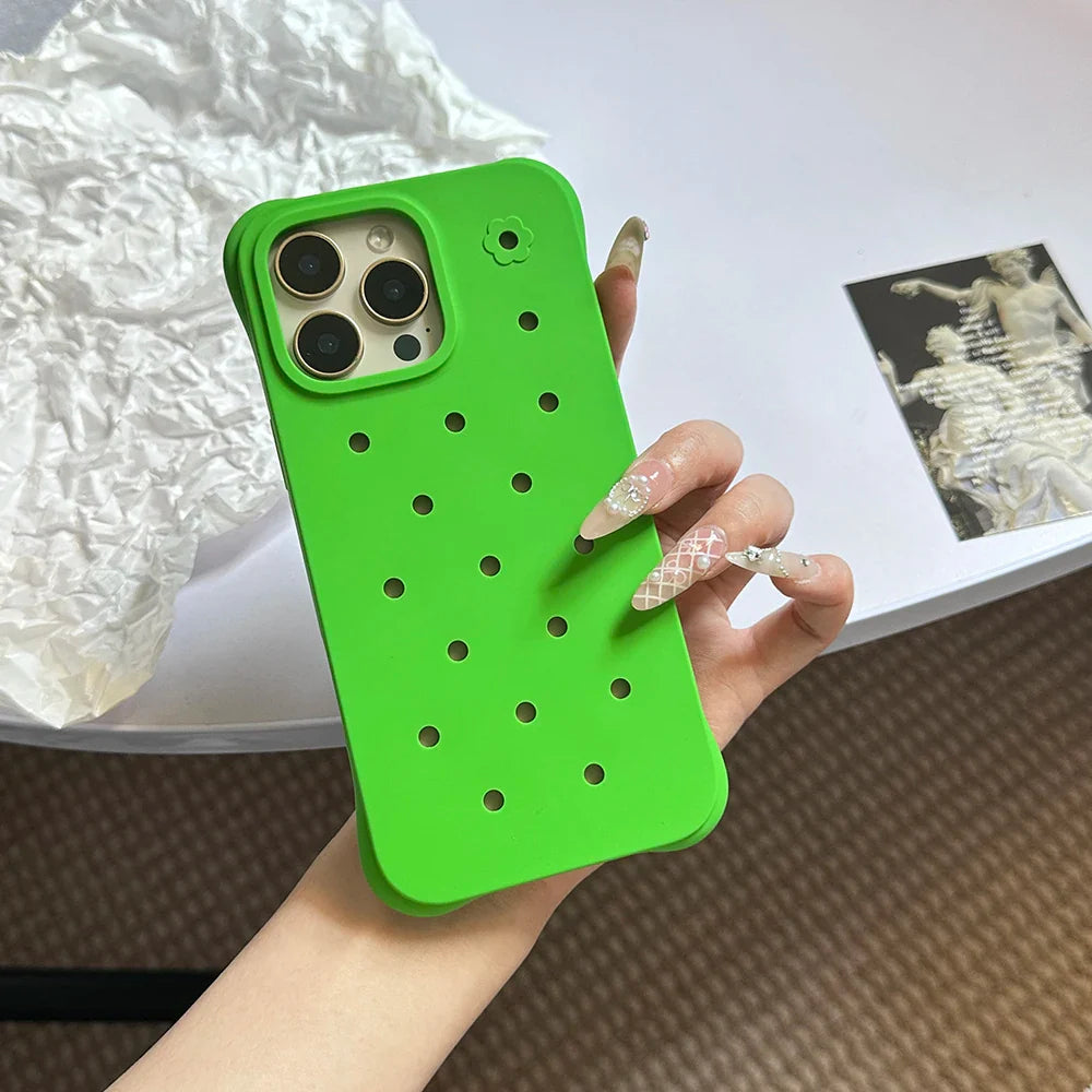 Luxury Diy Charms Holes Phone Case For iPhone