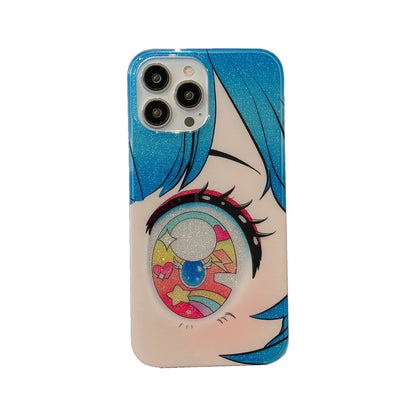 Cartoon Anime Iridescent Shinning Eyes Double Layers Phone Case