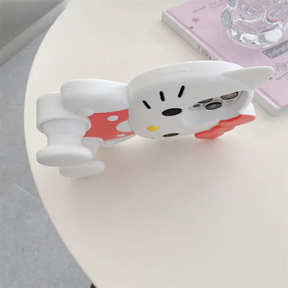 Cute Hello Kitty Liquid Silicone Phone Holder Cover Phone Case