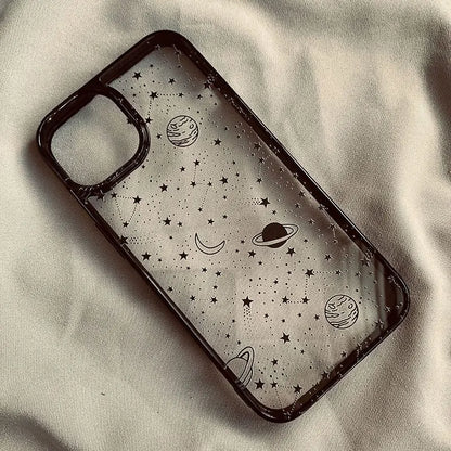Universe Starry Sky Moon Clear Phone Case