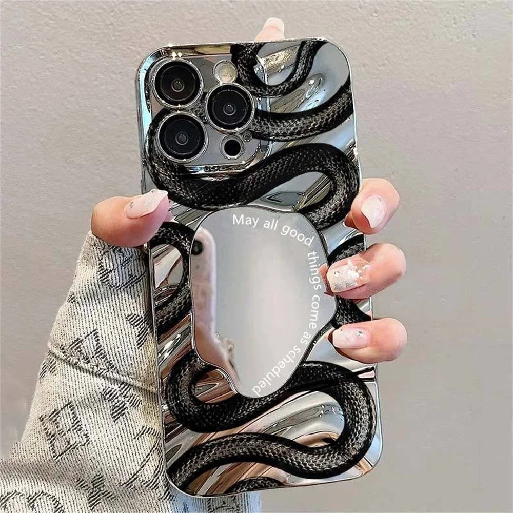 Curly Wave Make Up Mirror Phone Case