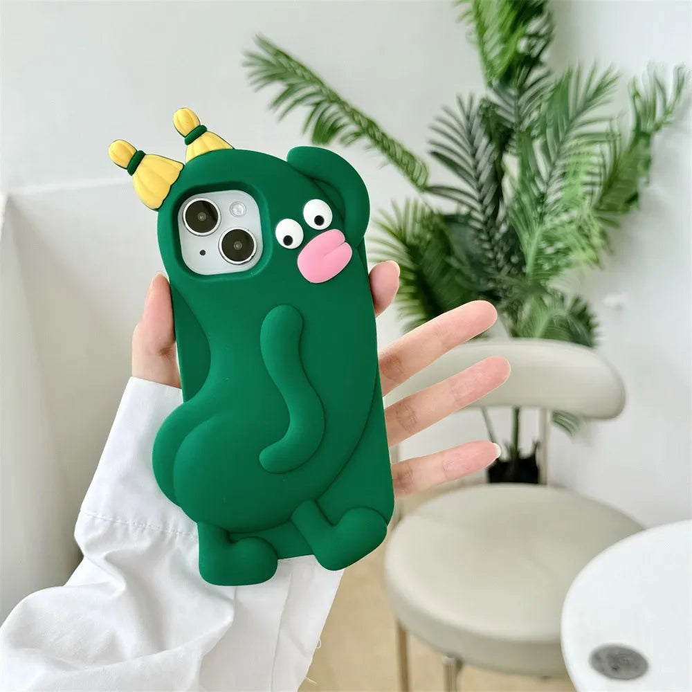 Funny 3D Cartoon Cucumber Elf Phone Case