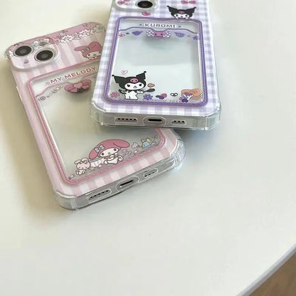 Kuromi Melody Card Holder Slot Bag Soft Silicone Phone Case For iPhone