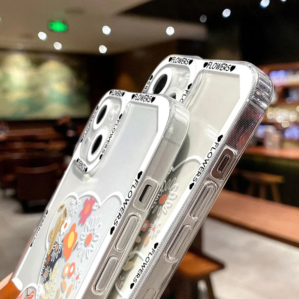 Daisy Flowers Love Heart Cover Coque Phone Case