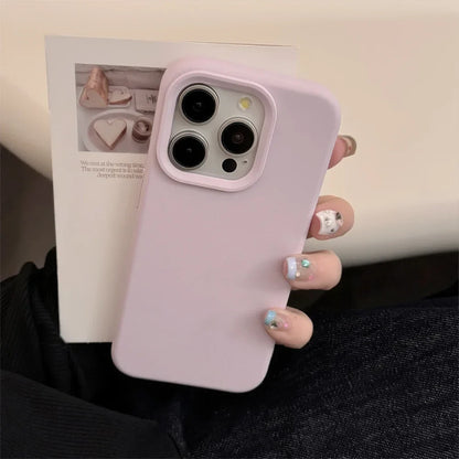 Dopamine-Inspired Silicone Solid Color Simple Fashion Phone Case For iPhone