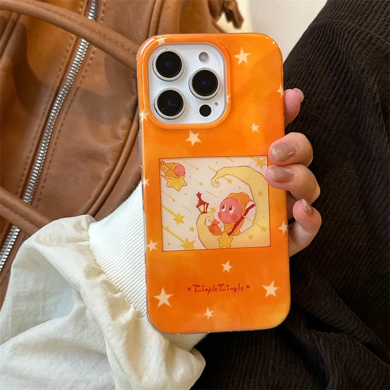 Lovely Orange Star Phone Case For iPhone