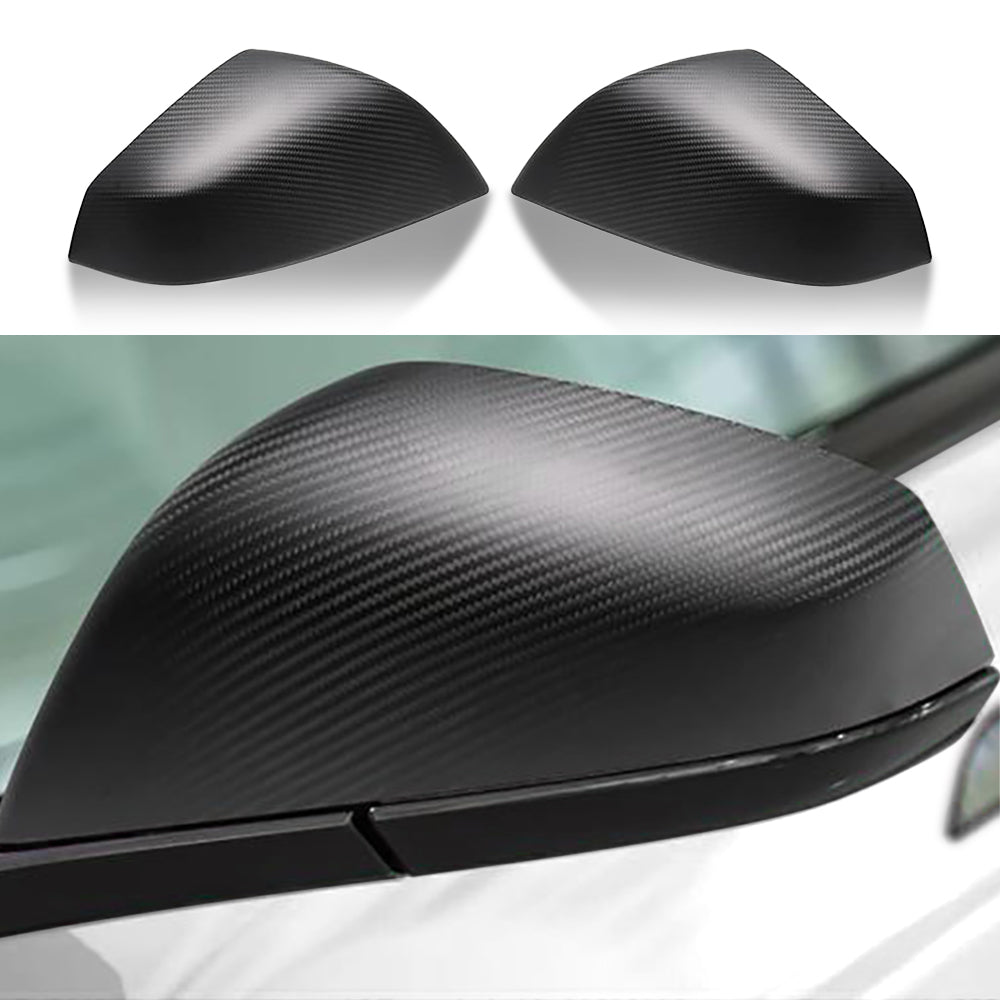 Side Mirror Cover OEM Style for Tesla Model X / S - Dry Carbon Fiber Exterior Mods