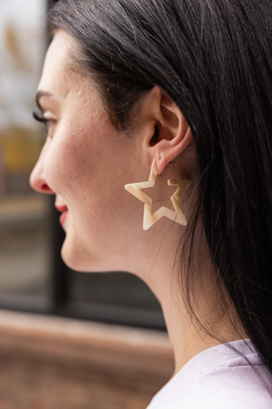 Star Hoops - Ivory