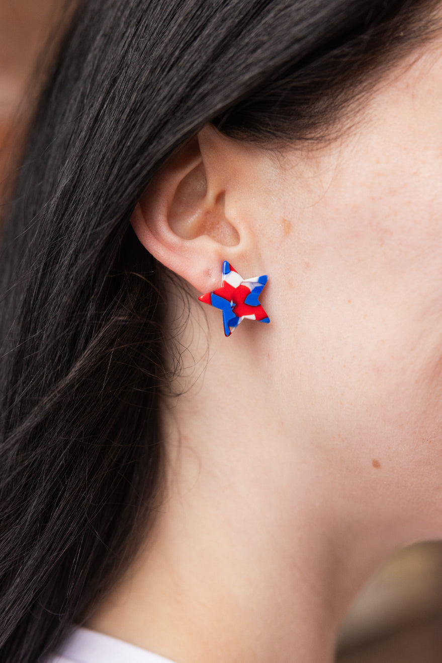 Liberty Star Studs - Red, White & Blue