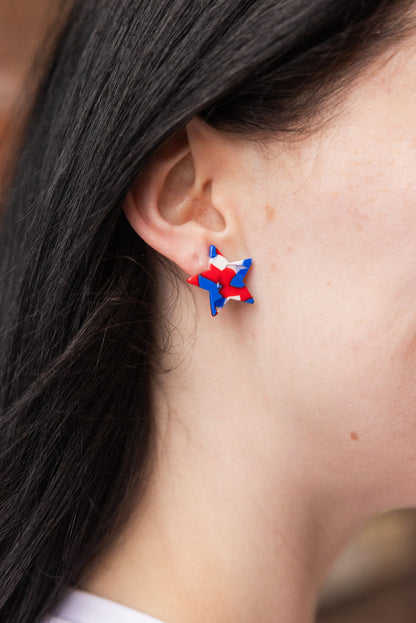 Liberty Star Studs - Red, White & Blue