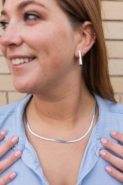 Luxe Silver Delicate Herringbone Chain - 18"