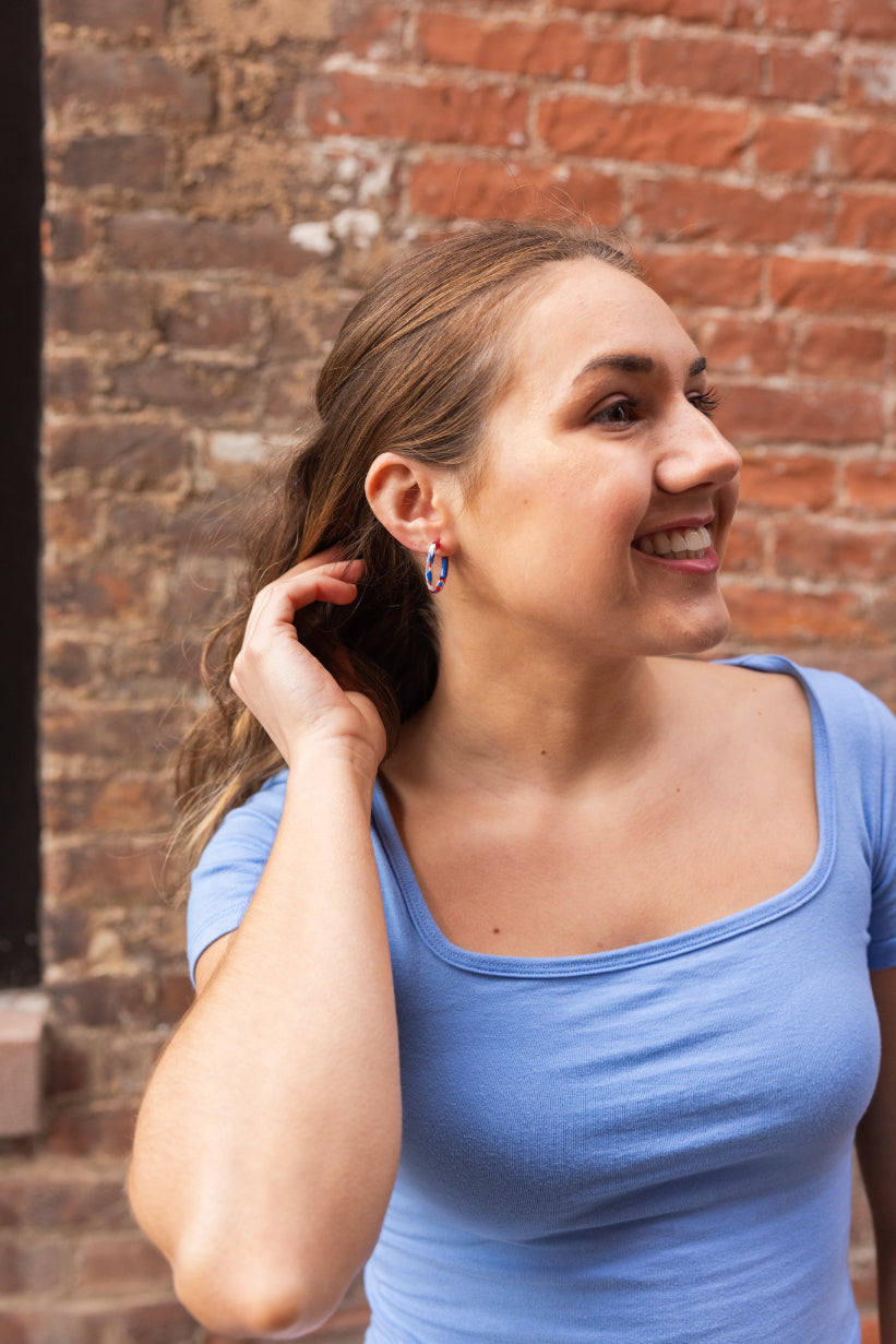 Cam Mini Hoops - Red, White & Blue