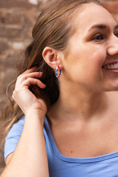 Cam Mini Hoops - Red, White & Blue