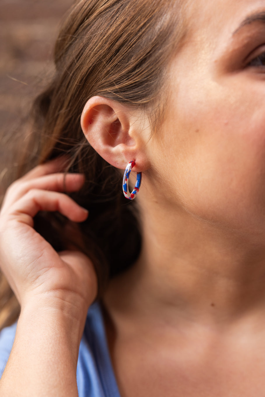 Cam Mini Hoops - Red, White & Blue