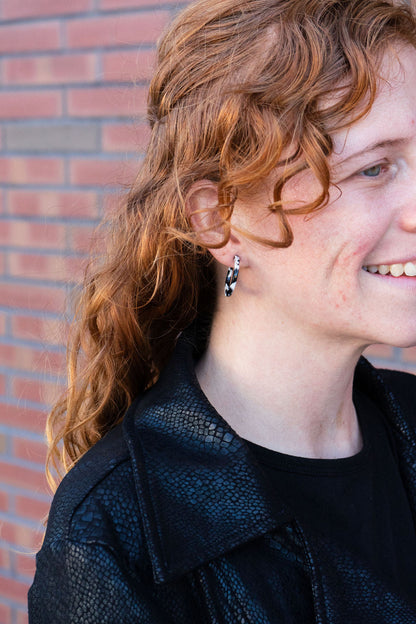 Cam Mini Hoops - Black & White