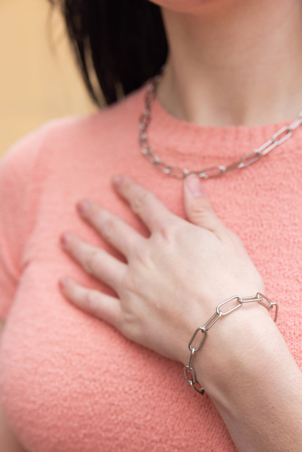 Luxe Silver Chunky Paper Clip Chain - 18"