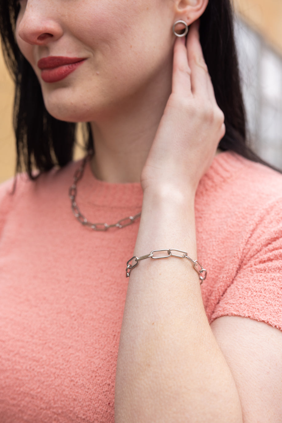 Luxe Silver Chunky Paper Clip Bracelet