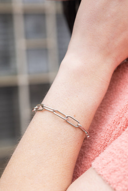 Luxe Silver Chunky Paper Clip Bracelet