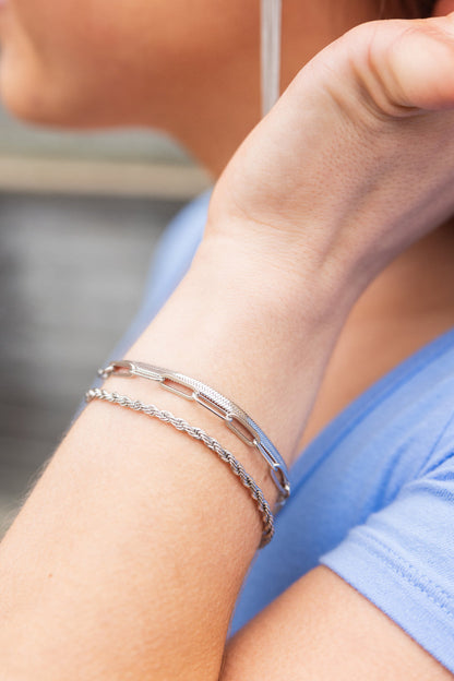 Luxe Silver Paper Clip Bracelet