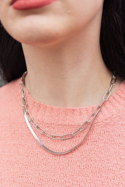 Luxe Silver Chunky Paper Clip Chain - 18"