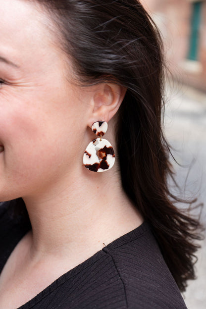 Penelope Earrings - Cowhide