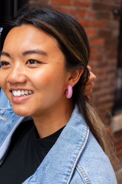 Chloe Hoops - Pink