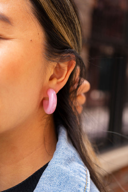 Chloe Hoops - Pink