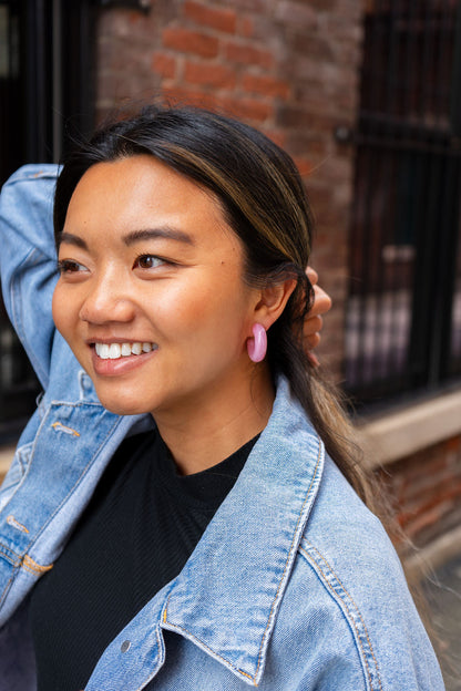Chloe Hoops - Pink