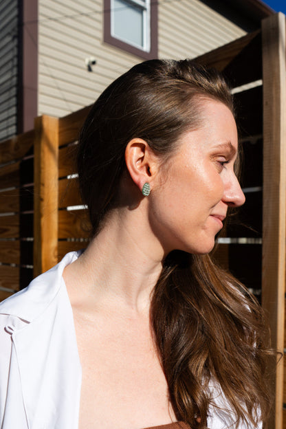 Easter Egg Studs - Pastel Green Glitter