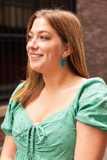 Gemma Earrings - Sea Green