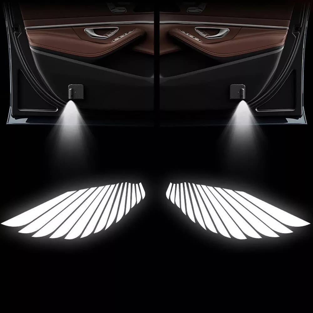 TESERY Angel Wings Door Welcome Lights for Model 3/Y/S/X