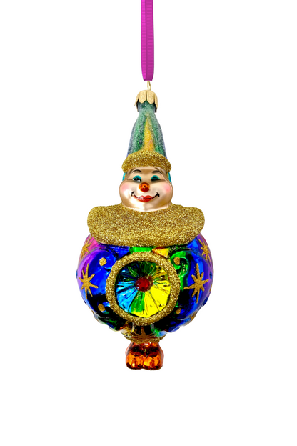 Twinkle Circus Clown Glass Ornament