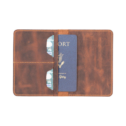 Tempe Genuine Leather Passport Holder - Handcrafted Travel Document Organizer