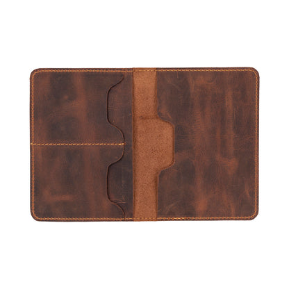 Tempe Genuine Leather Passport Holder - Handcrafted Travel Document Organizer