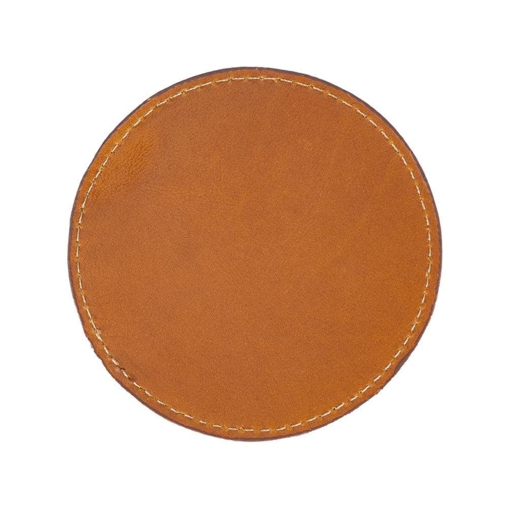Tucson Genuine Leather Coaster Set of 5 with Holder - Premium Cup Coasters