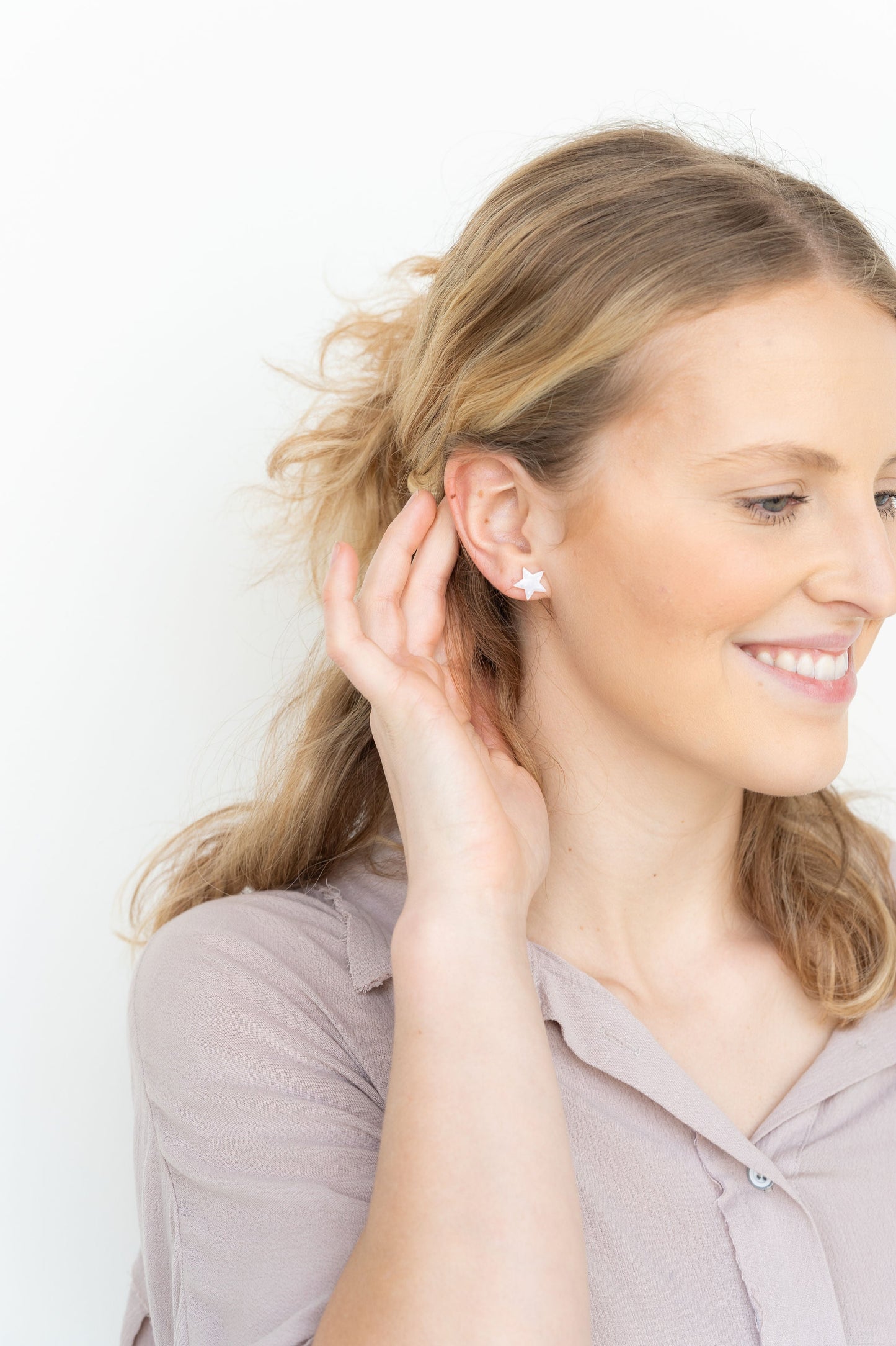Star Studs- Pearly White