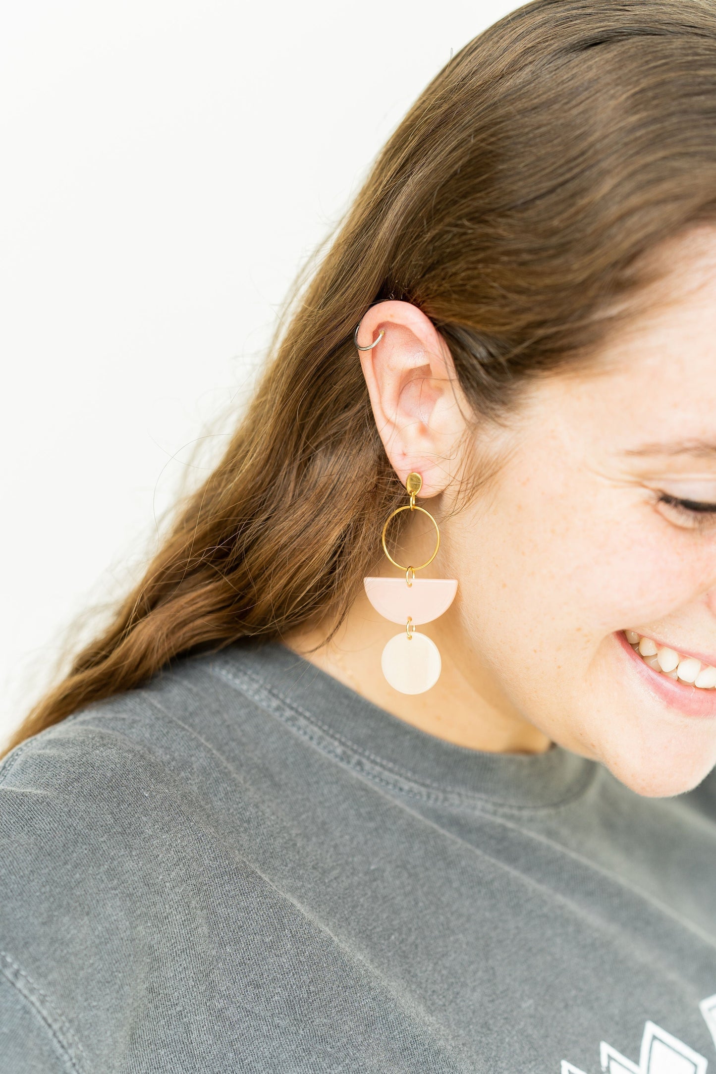 Wren Earrings - Blush & Linen