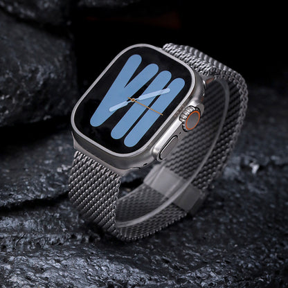 Magnetic Umbrella Buckle Milanese Stainless Steel Strap for Apple Watch