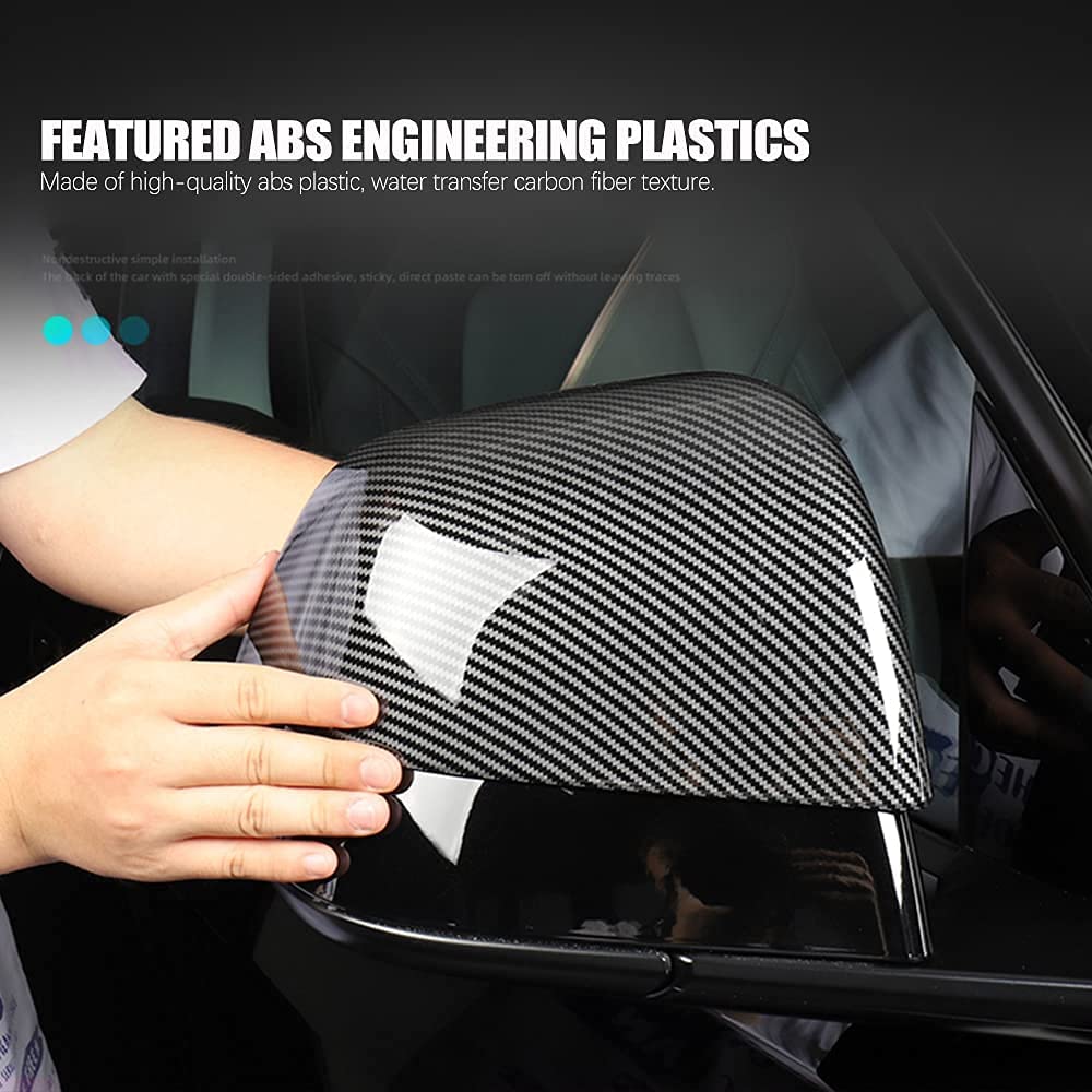 ABS Black Mirror Cover for Tesla Model 3 / Y 2020-2024