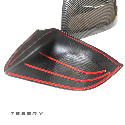 ABS Black Mirror Cover for Tesla Model 3 / Y 2020-2024