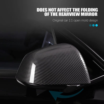 ABS Black Mirror Cover for Tesla Model 3 / Y 2020-2024