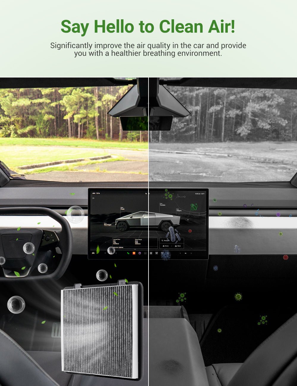 Activated Carbon Air Conditioning Filter for Cybertruck