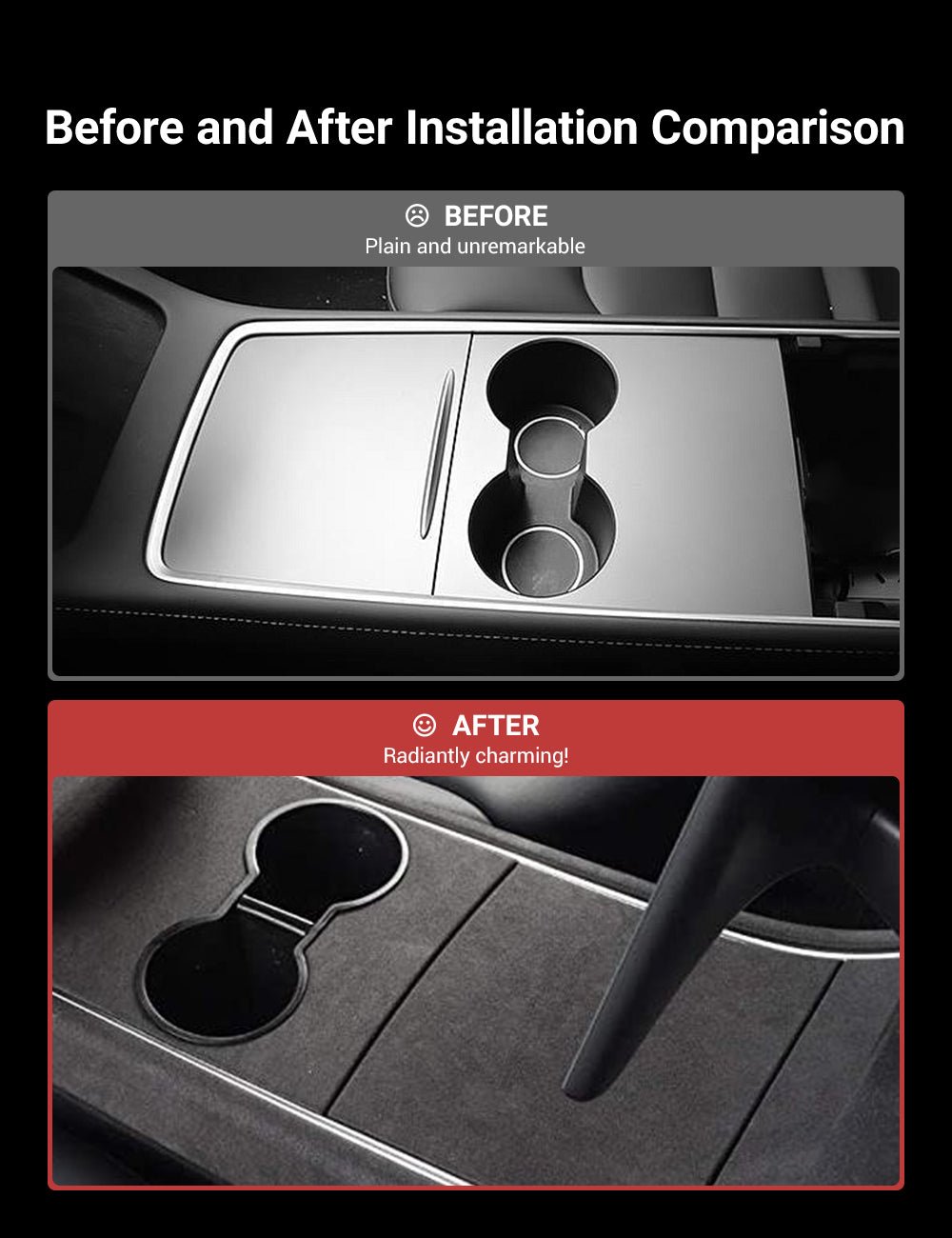 Alcantara Central Control Panel Sticker for Tesla Model 3