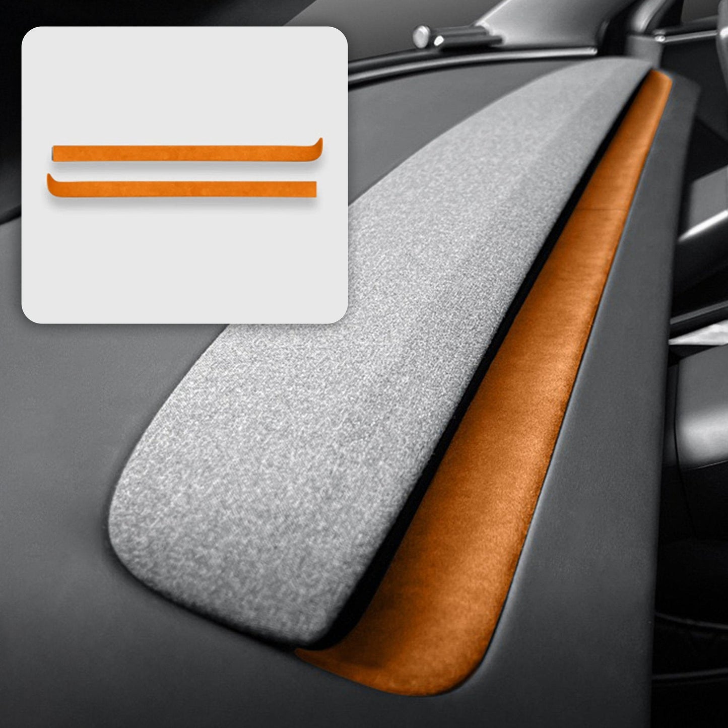 Alcantara Spliced Dash Trim for Tesla Model 3 Highland / Model Y Juniper (2PCS)