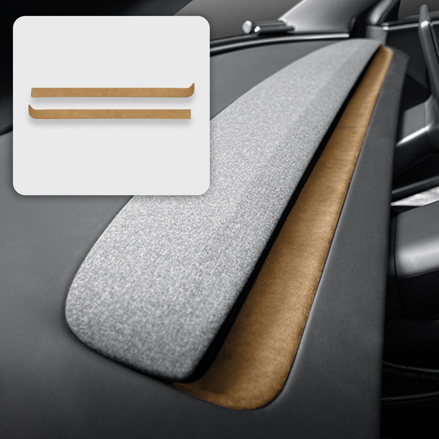 Alcantara Spliced Dash Trim for Tesla Model 3 Highland / Model Y Juniper (2PCS)