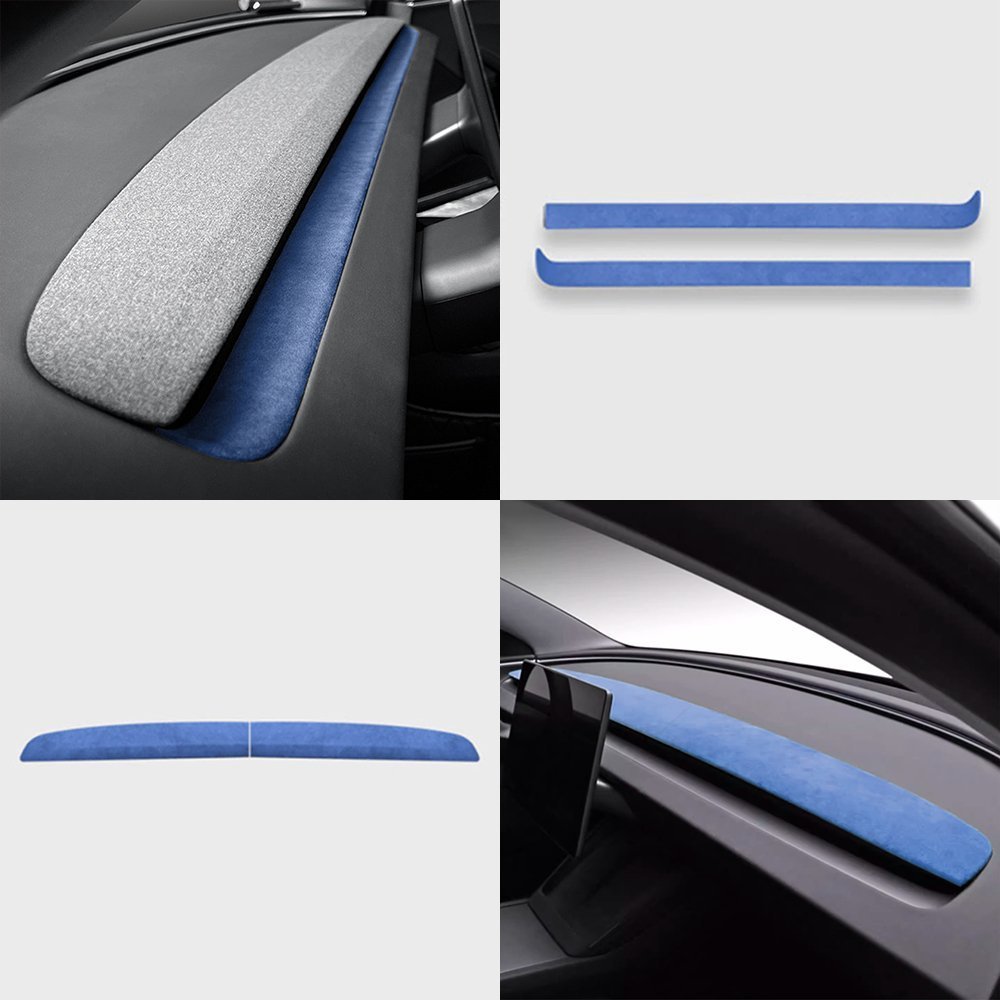 Alcantara Spliced Dash Trim for Tesla Model 3 Highland / Model Y Juniper (2PCS)