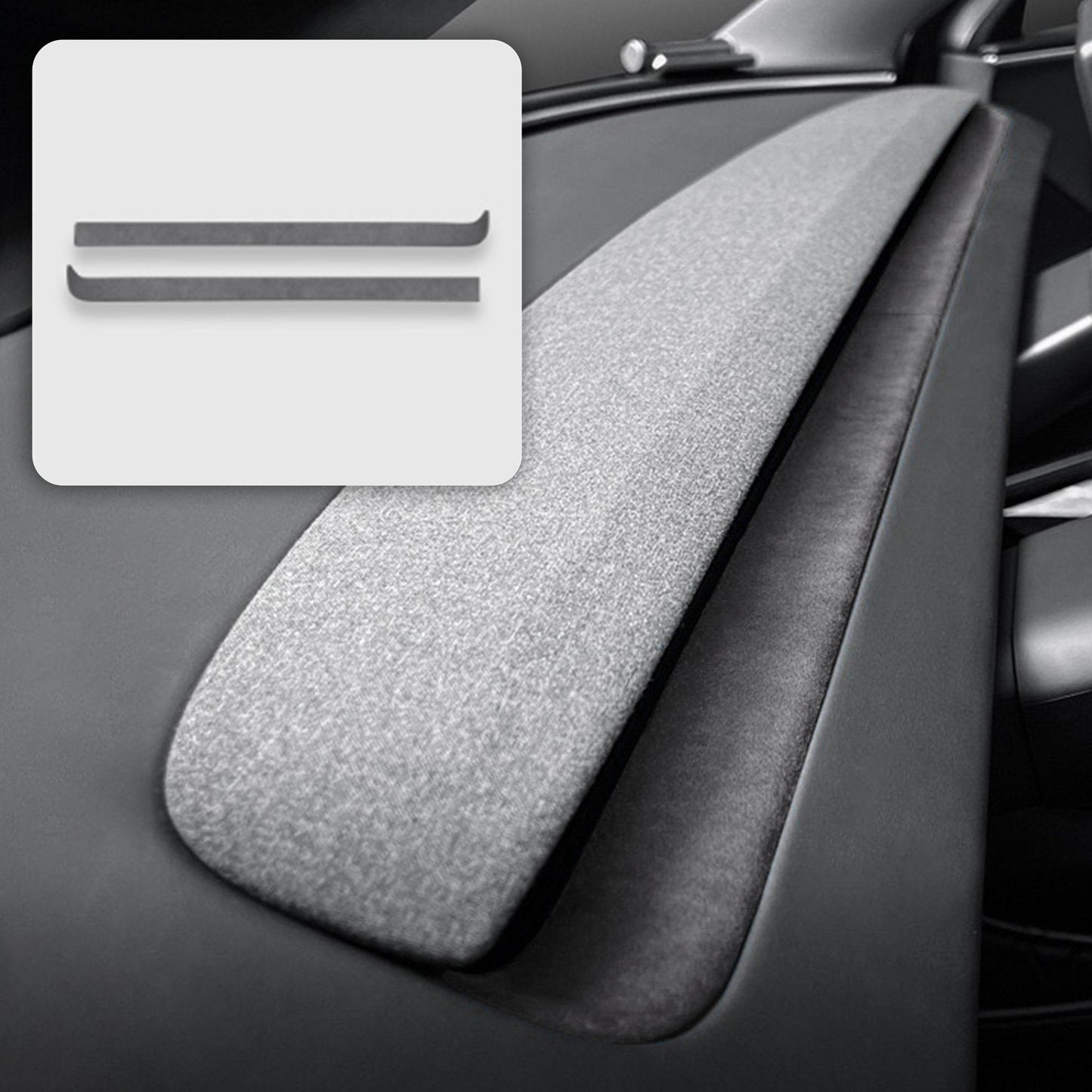 Alcantara Spliced Dash Trim for Tesla Model 3 Highland / Model Y Juniper (2PCS)