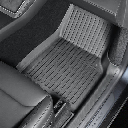 All Weather TPE Floor Mats with Door Sill Protector for Model Y Juniper (LHD)