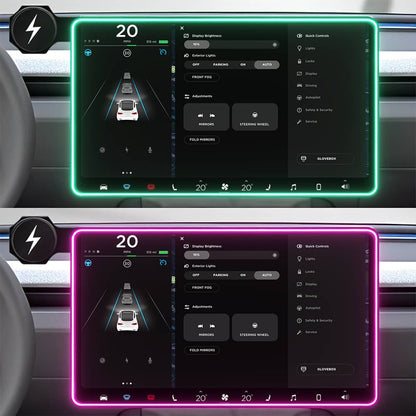 Model 3/Y Music-Synced RGB Ambient Lighting With Wireless Charging Phone Mount